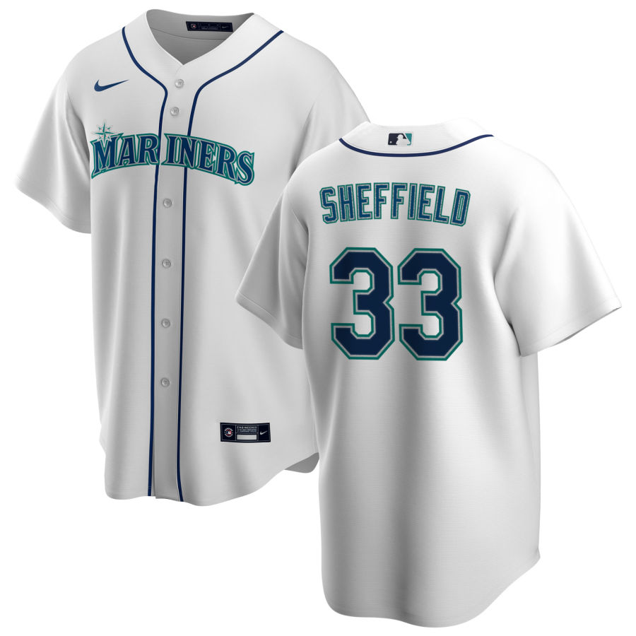 Nike Men #33 Justus Sheffield Seattle Mariners Baseball Jerseys Sale-White